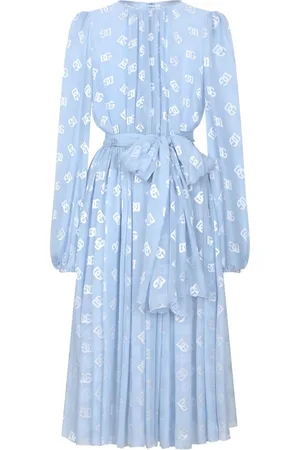 Dolce & Gabbana Monogram-jacquard chiffon midi dress