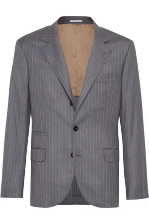 Brunello Cucinelli Single-breasted chalk-stripe blazer