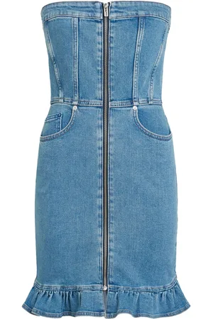 Karl Lagerfeld Ruffle-hem denim bandeau dress