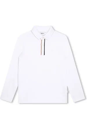 HUGO BOSS Piqu??-weave long-sleeved polo shirt