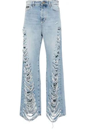 Philipp Plein Ripped trousers