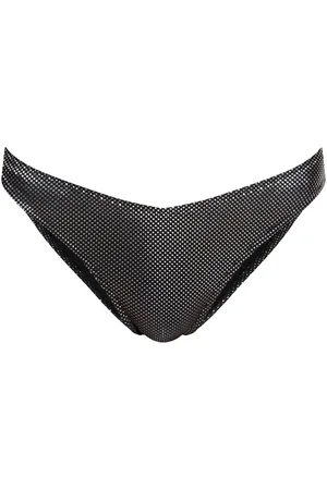 Moschino Logo-print metallic-sheen bikini bottoms