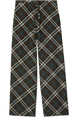 Burberry Check-pattern silk trousers