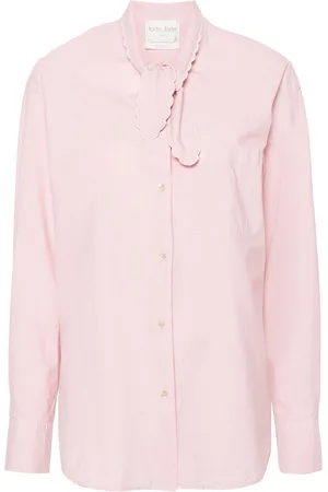 FORTE FORTE Pussy-bow collar poplin shirt