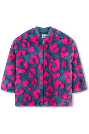Kenzo Animal-pattern faux-fur coat