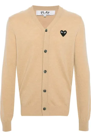 Comme des Garçons Heart-patch wool cardigan