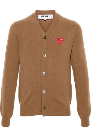 Comme des Garçons Heart-patch wool cardigan
