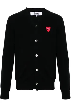 Comme des Garçons Heart-patch wool cardigan