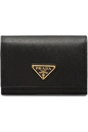 Prada Triangle-logo leather cardholder