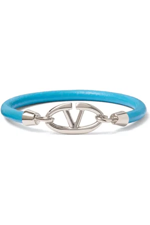 VALENTINO GARAVANI Logo-plaque leather bracelet