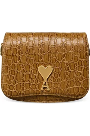 Ami Paris Paris embossed leather shoulder bag