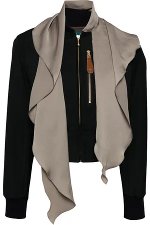 Kolor Scarf-embellished cropped jacket