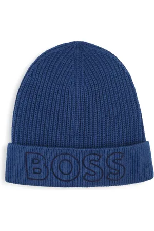 HUGO BOSS Logo-embroidered cotton beanie