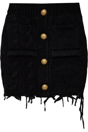 Vetements Raw-cut wool mini skirt