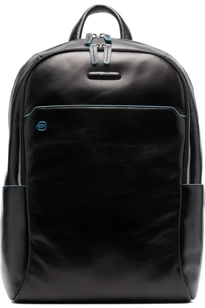 Piquadro Leather logo-patch backpack