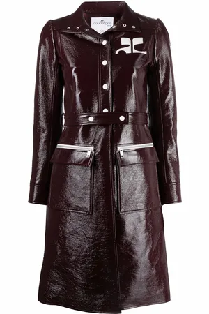 Courrèges Logo-appliqu?? vinyl trench coat