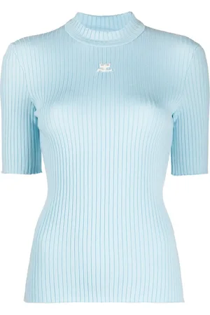 Courrèges Logo-embroidered ribbed sweater