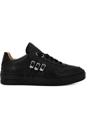 Philipp Plein Skull-appliqu?? leather sneakers
