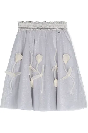 MONNALISA Glitter-detail tulle skirt