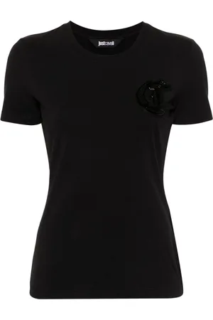 Roberto Cavalli Bead-logo detail jersey T-shirt