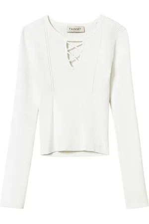 Twin-Set Criss-cross ribbed sweater