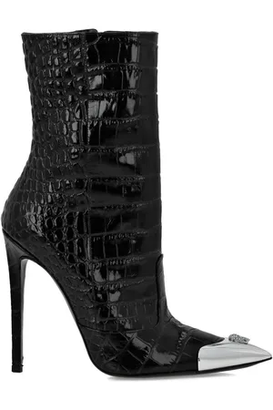 Philipp Plein 120mm skull-appliqu?? croco boots