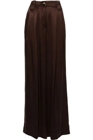 Ganni High-waisted satin trousers