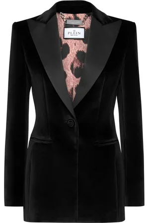 Philipp Plein Skull-appliqu?? velvet blazer