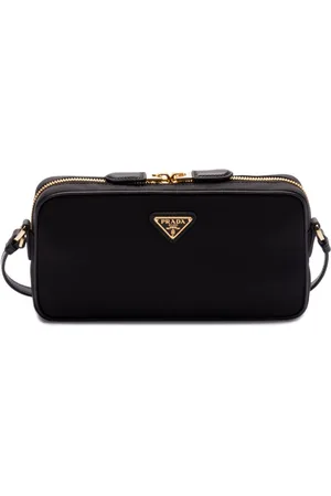 Prada Enamel-triangle crossbody bag