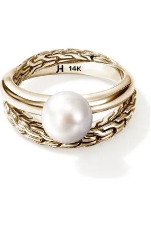 John Hardy 14kt yellow JH Essential pearl ring
