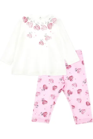 MONNALISA Floral-print jersey trouser set