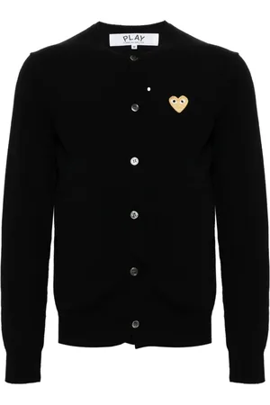 Comme des Garçons Heart-patch wool cardigan