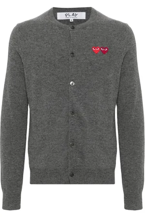 Comme des Garçons Heart-patch wool cardigan
