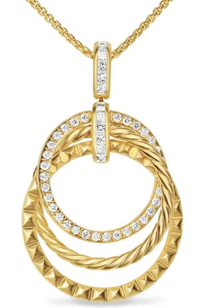David Yurman 18kt yellow Crossover Trio diamond pendant necklace (1.25mm)