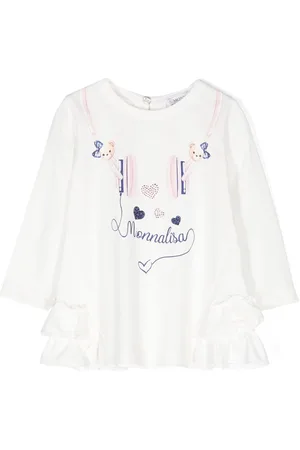 MONNALISA Cuffie headphones-print cotton T-shirt