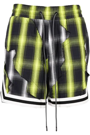 MOSTLY HEARD RARELY SEEN Cut-up plaid shorts