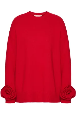 VALENTINO GARAVANI Rose-appliqu?? sweater