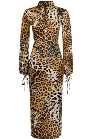 Roberto Cavalli Leopard-print midi dress