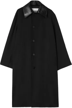 Jil Sander Leather-collar coat