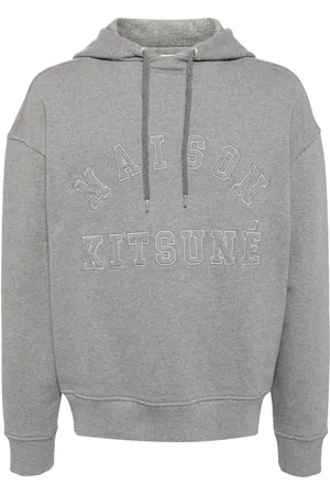 Maison Kitsuné Logo-embroidered cotton hoodie