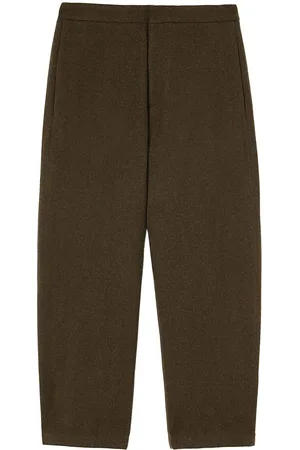 Jil Sander Logo-patch wool tapered trousers