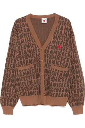ICECREAM Text Print cardigan