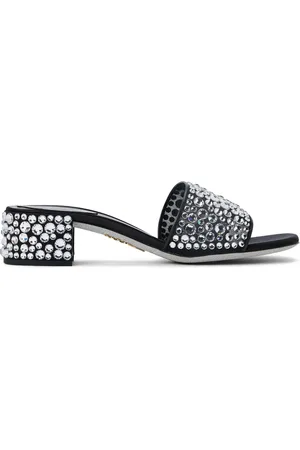 RENE CAOVILLA Crystal-embellished leather sandals