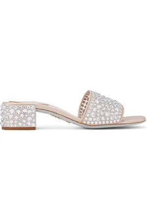 RENE CAOVILLA Crystal-embellished leather sandals
