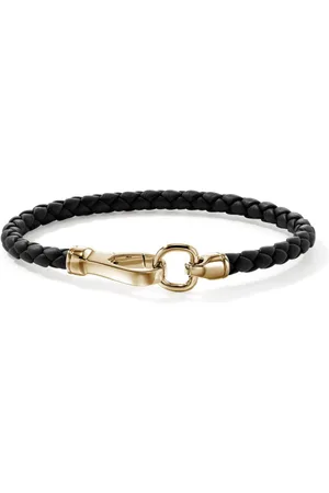 John Hardy 14kt yellow gold and leather bracelet