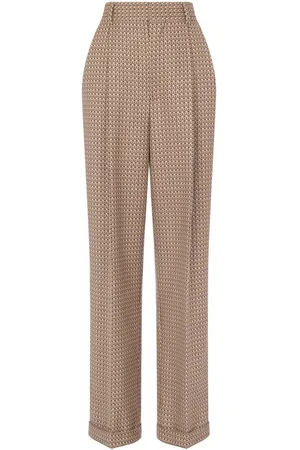 Moschino Geometric-print virgin-wool trousers
