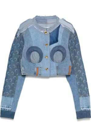 Marine Serre Denim cropped jacket
