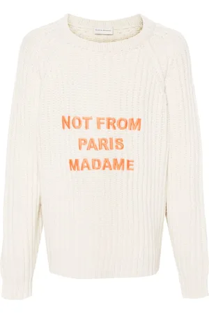 Drôle de Monsieur Le Maille Tress??e Slogan jumper