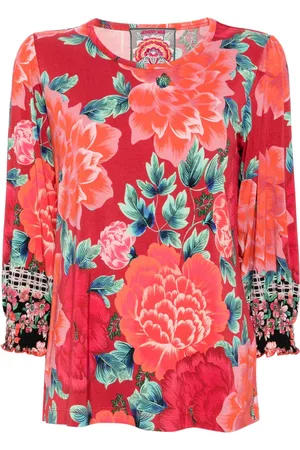 JOHNNY WAS All-over floral print T-shirt