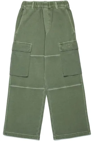 Maison Margiela Numbers-embroidered wide-leg cargo trousers